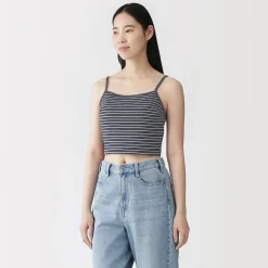 Hauts Et T‐Shirts|Sous‐Vêtements^Muji Top brassière court côtelé en coton pour femme