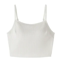 Hauts Et T‐Shirts|Sous‐Vêtements^Muji Top brassière court côtelé en coton pour femme