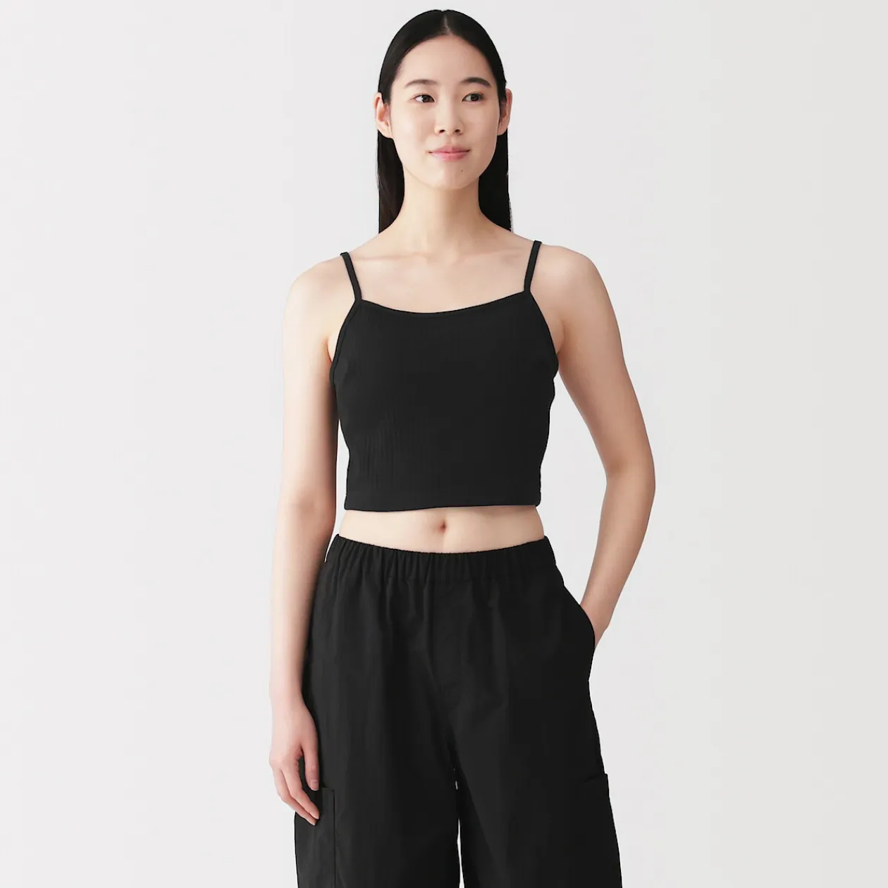 Hauts Et T‐Shirts|Sous‐Vêtements^Muji Top brassière court côtelé en coton pour femme