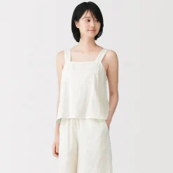 Hauts Et T‐Shirts|Sous‐Vêtements^Muji Top sans manches en double gaze à pois dobby pour femme