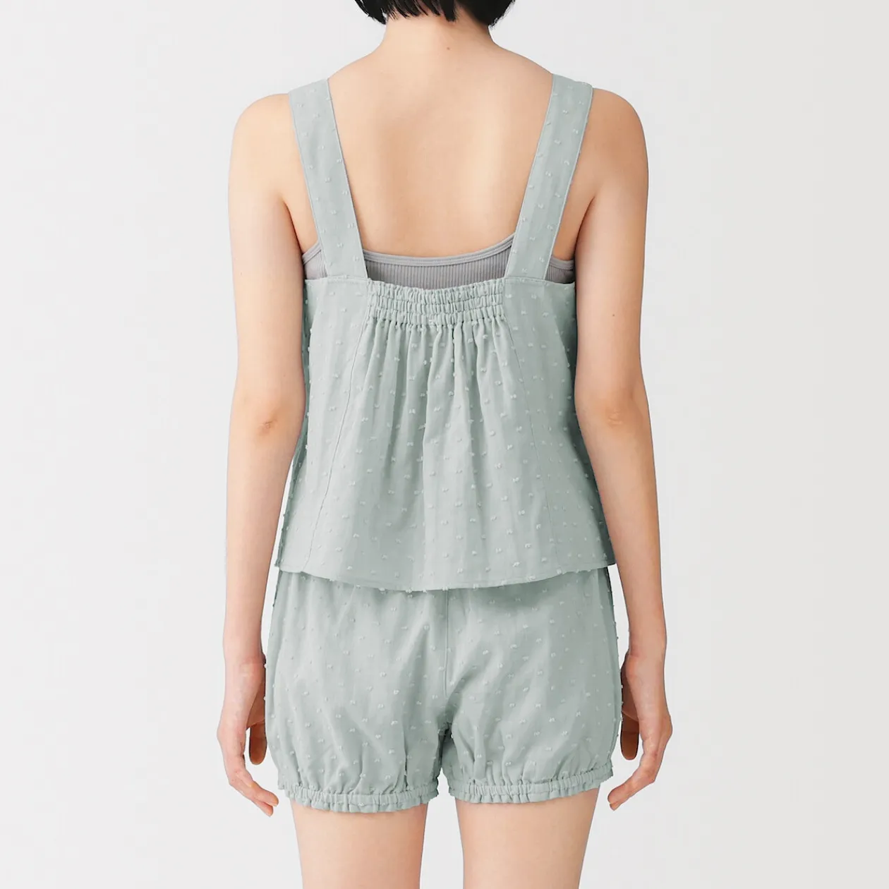 Hauts Et T‐Shirts|Sous‐Vêtements^Muji Top sans manches en double gaze à pois dobby pour femme