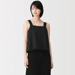Hauts Et T‐Shirts|Sous‐Vêtements^Muji Top sans manches en double gaze à pois dobby pour femme
