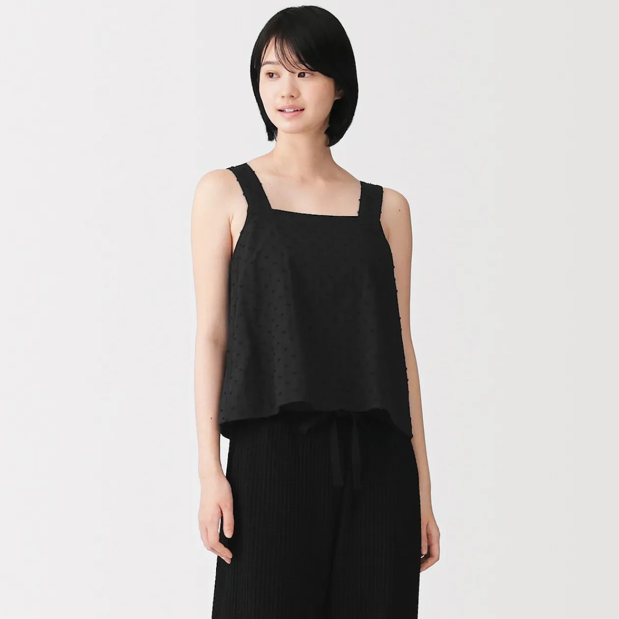 Hauts Et T‐Shirts|Sous‐Vêtements^Muji Top sans manches en double gaze à pois dobby pour femme