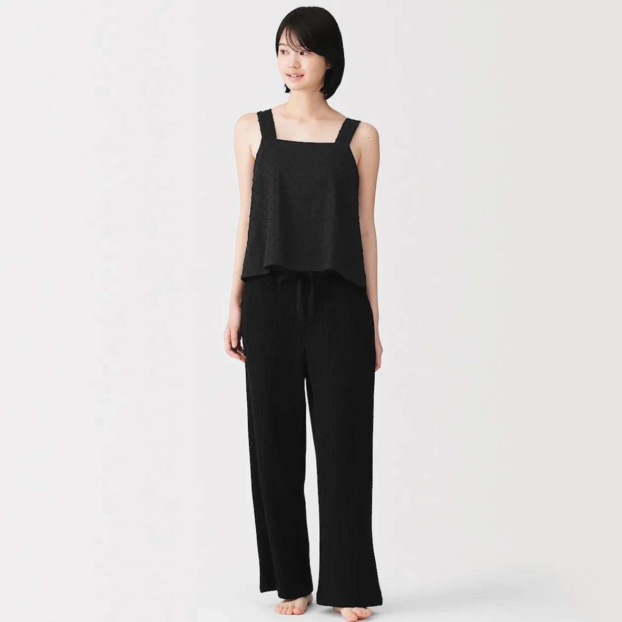 Hauts Et T‐Shirts|Sous‐Vêtements^Muji Top sans manches en double gaze à pois dobby pour femme