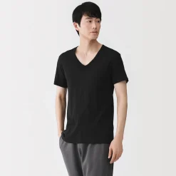 Sous‐Vêtements^Muji T‐shirt à col V en coton respirant pour homme