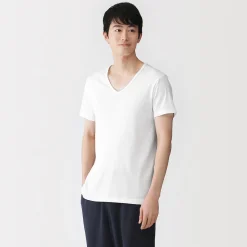Sous‐Vêtements^Muji T‐shirt à col V en coton respirant pour homme