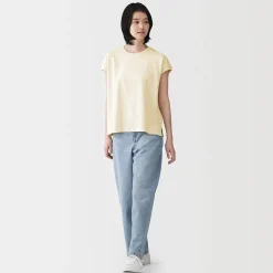 Hauts Et T‐Shirts^Muji T-shirt à mancherons en coton épais pour femme