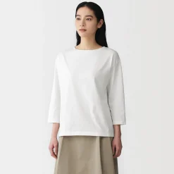 Hauts Et T‐Shirts^Muji T‐shirt à manches 3/4 en coton mélangé pour femme