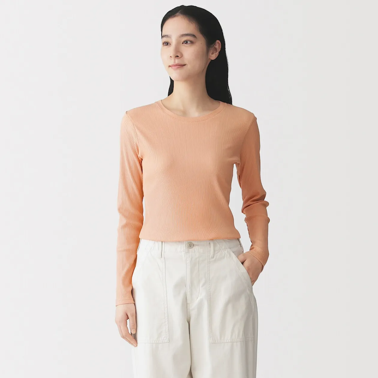 Hauts Et T‐Shirts^Muji T‐shirt à manches longues en mélange de Lyocell côtelé pour femme