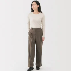 Hauts Et T‐Shirts^Muji T‐shirt à manches longues en mélange de Lyocell côtelé pour femme