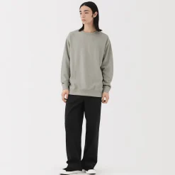 Pulls Et Cardigans|Hoodies Et Sweatshirts^Muji T‐shirt à manches longues gaufré Quick Dry pour homme Gris Argenté Clair