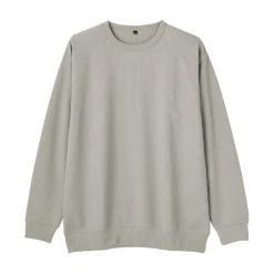 Pulls Et Cardigans|Hoodies Et Sweatshirts^Muji T‐shirt à manches longues gaufré Quick Dry pour homme Gris Argenté Clair