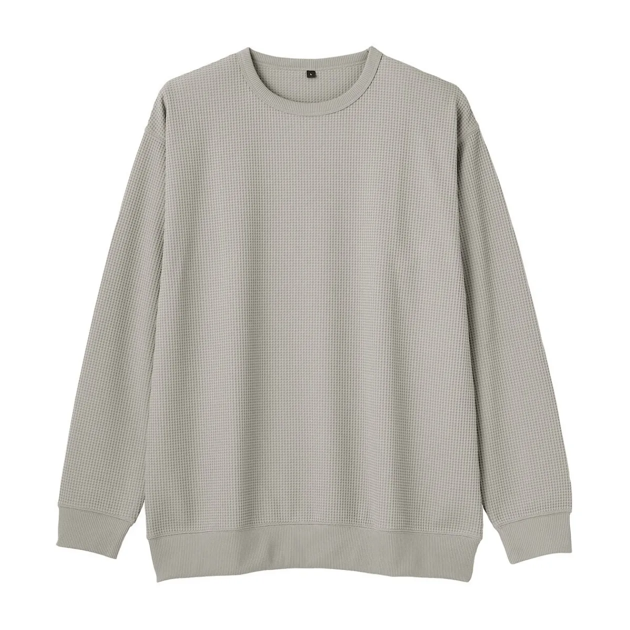Pulls Et Cardigans|Hoodies Et Sweatshirts^Muji T‐shirt à manches longues gaufré Quick Dry pour homme Gris Argenté Clair