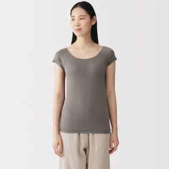 Hauts Et T‐Shirts|Sous‐Vêtements^Muji T-shirt brassière lisse en mélange lyocell à mancherons pour femme