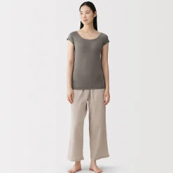 Hauts Et T‐Shirts|Sous‐Vêtements^Muji T-shirt brassière lisse en mélange lyocell à mancherons pour femme