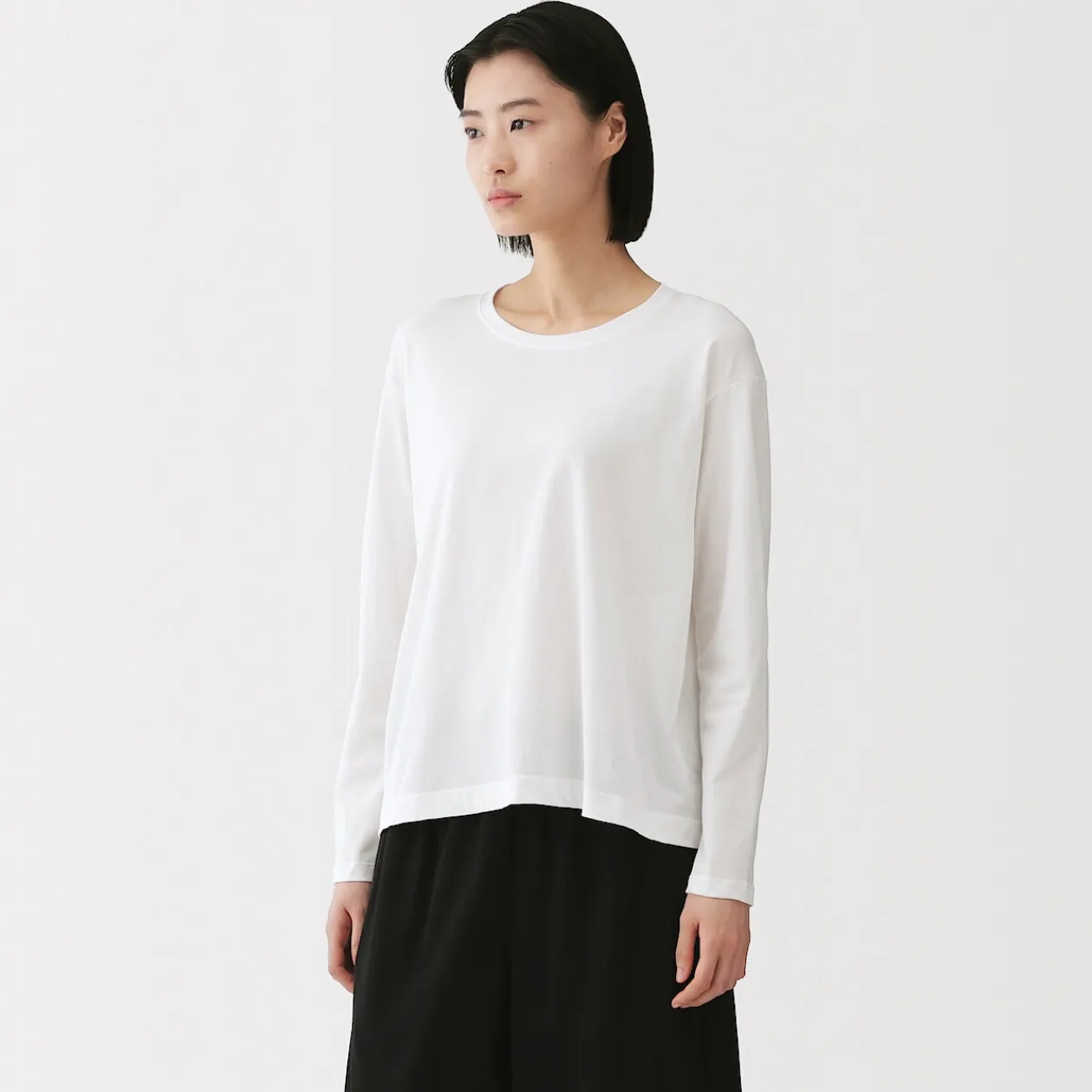 Hauts Et T‐Shirts|Sous‐Vêtements^Muji T-shirt décontracté à manches longues en jersey de coton pour femme