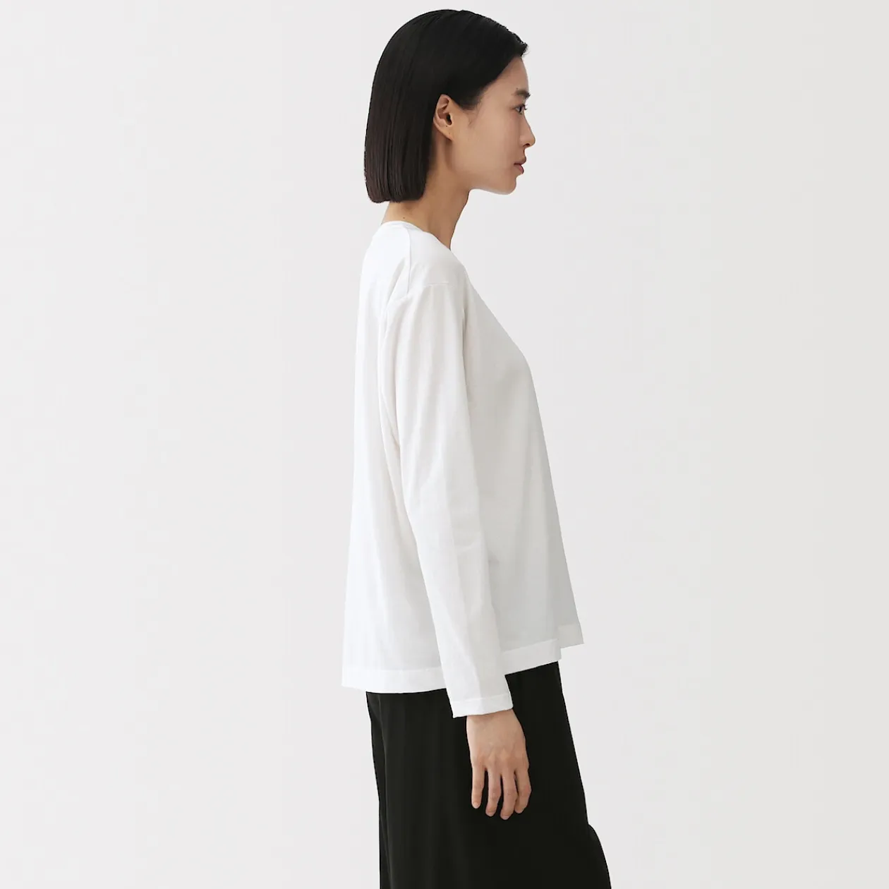 Hauts Et T‐Shirts|Sous‐Vêtements^Muji T-shirt décontracté à manches longues en jersey de coton pour femme