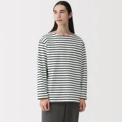 Hauts Et T‐Shirts^Muji T-shirt délavé à manches longues et à col bateau en coton épais pour homme