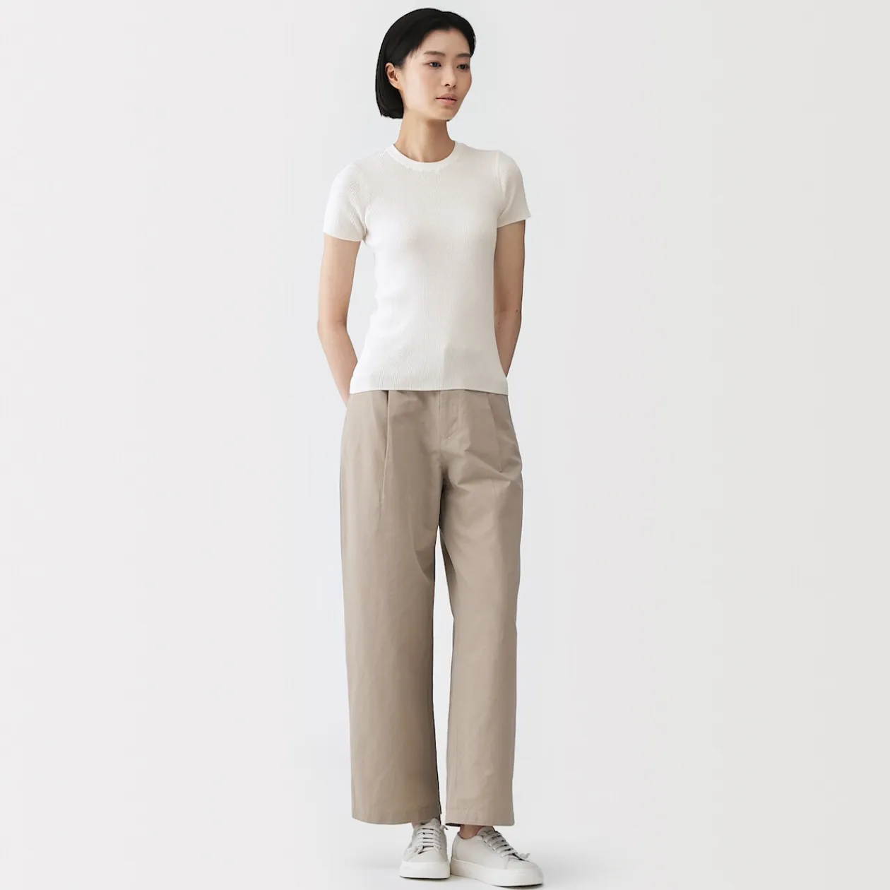 Hauts Et T‐Shirts|Sous‐Vêtements^Muji T-shirt en coton biologique hautement torsadé pour femme