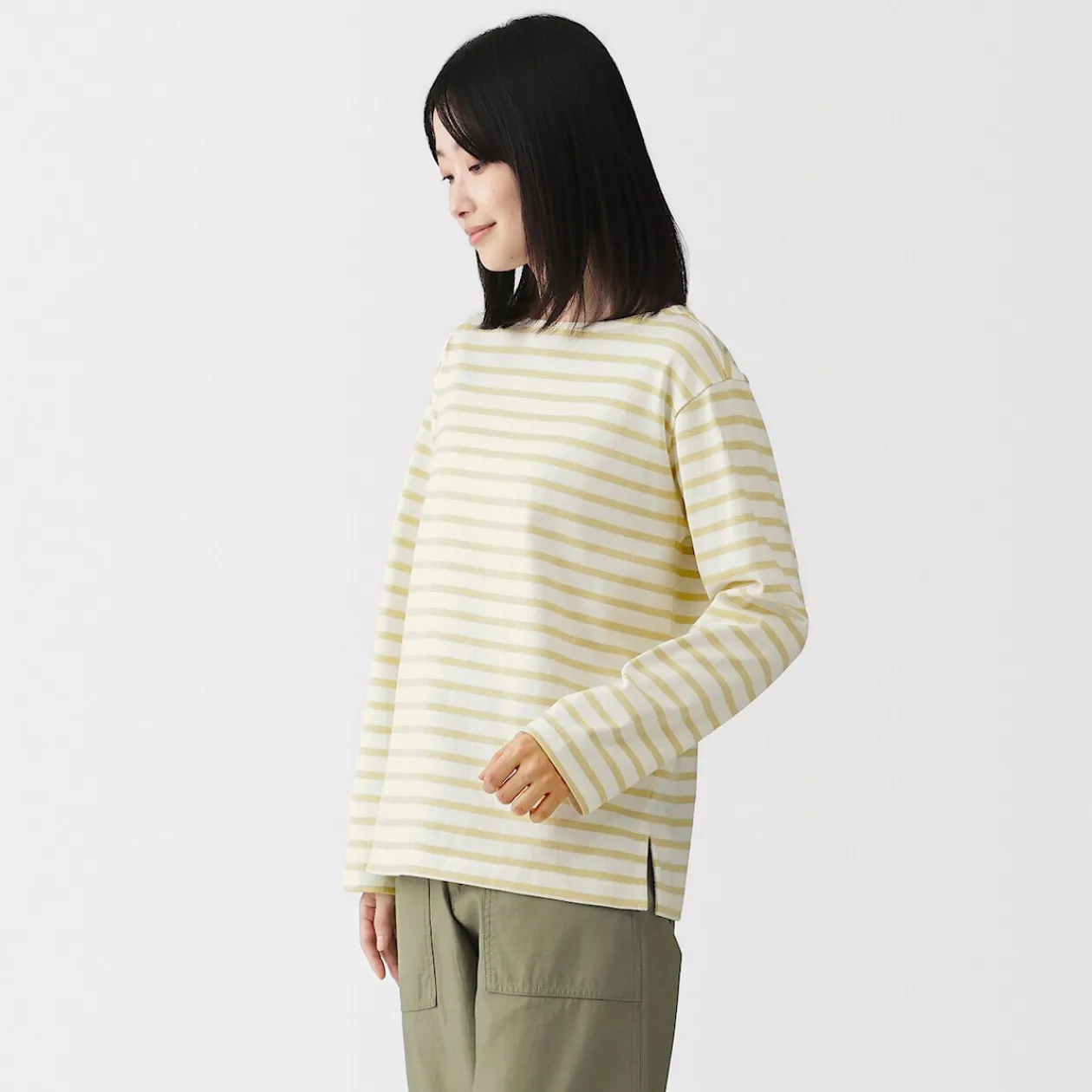 Hauts Et T‐Shirts^Muji T‐shirt en coton épais manches longues col bateau pour femme