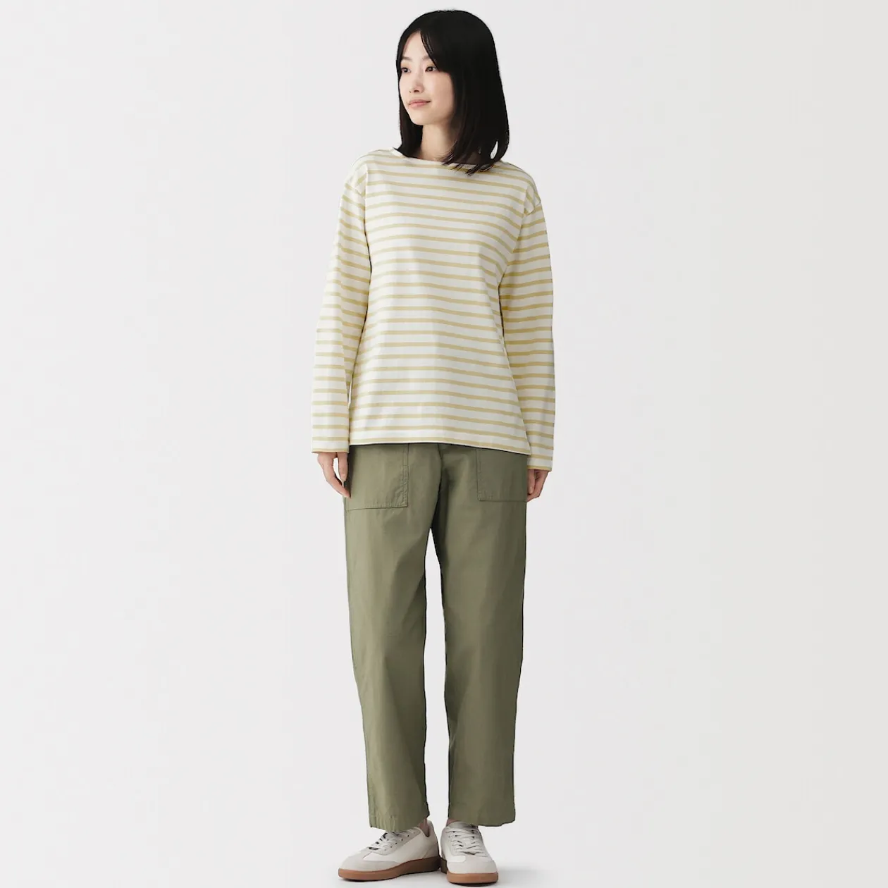 Hauts Et T‐Shirts^Muji T‐shirt en coton épais manches longues col bateau pour femme