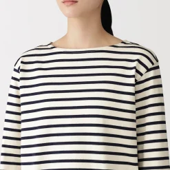 Hauts Et T‐Shirts^Muji T‐shirt en coton épais manches longues col bateau pour femme