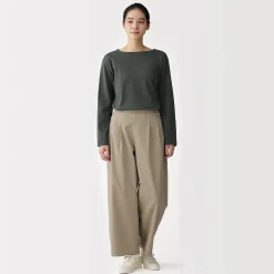 Hauts Et T‐Shirts^Muji T‐shirt en coton épais manches longues col bateau pour femme