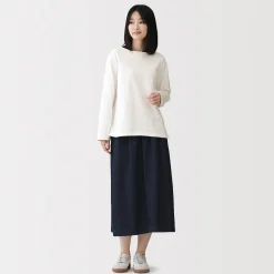 Hauts Et T‐Shirts^Muji T‐shirt en coton épais manches longues col bateau pour femme