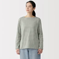 Hauts Et T‐Shirts^Muji T‐shirt en coton épais manches longues col bateau pour femme