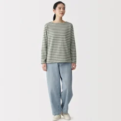 Hauts Et T‐Shirts^Muji T‐shirt en coton épais manches longues col bateau pour femme