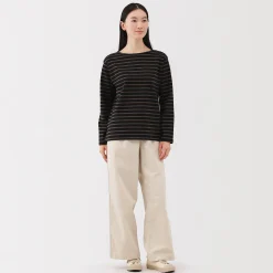 Hauts Et T‐Shirts^Muji T‐shirt en coton épais manches longues col bateau pour femme