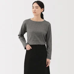 Hauts Et T‐Shirts^Muji T‐shirt en coton épais manches longues col bateau pour femme