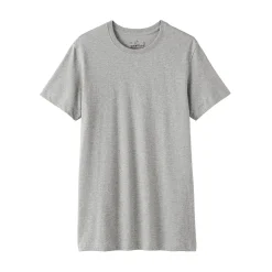 Hauts Et T‐Shirts|Sous‐Vêtements^Muji T-shirt en coton recyclé sans coutures latérales à col rond - lot de 2, pour homme Gris Chiné