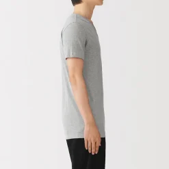 Hauts Et T‐Shirts|Sous‐Vêtements^Muji T-shirt en coton recyclé sans coutures latérales à col en V - lot de 2, pour homme Gris Chiné
