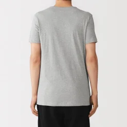 Hauts Et T‐Shirts|Sous‐Vêtements^Muji T-shirt en coton recyclé sans coutures latérales à col en V - lot de 2, pour homme Gris Chiné