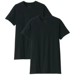 Sous‐Vêtements^Muji T-shirt en coton sans coutures latérales à col rond - lot de 2, pour homme
