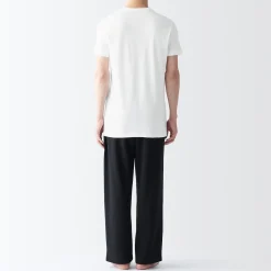 Sous‐Vêtements^Muji T-shirt en coton sans coutures latérales à col en V - lot de 2, pour homme