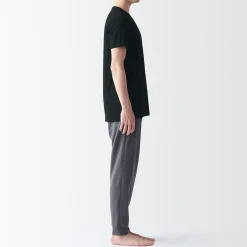 Sous‐Vêtements^Muji T-shirt en coton sans coutures latérales à col en V - lot de 2, pour homme