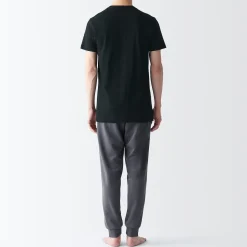 Sous‐Vêtements^Muji T-shirt en coton sans coutures latérales à col en V - lot de 2, pour homme
