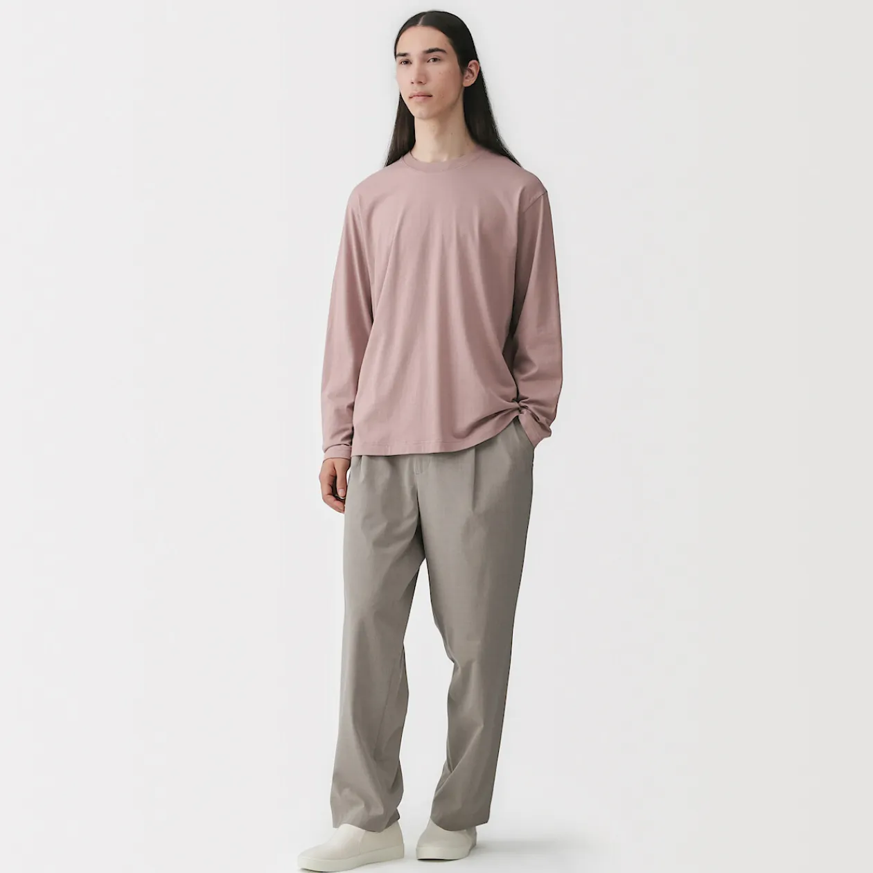 Hauts Et T‐Shirts^Muji T‐shirt en jersey de coton lavé manches longues pour homme