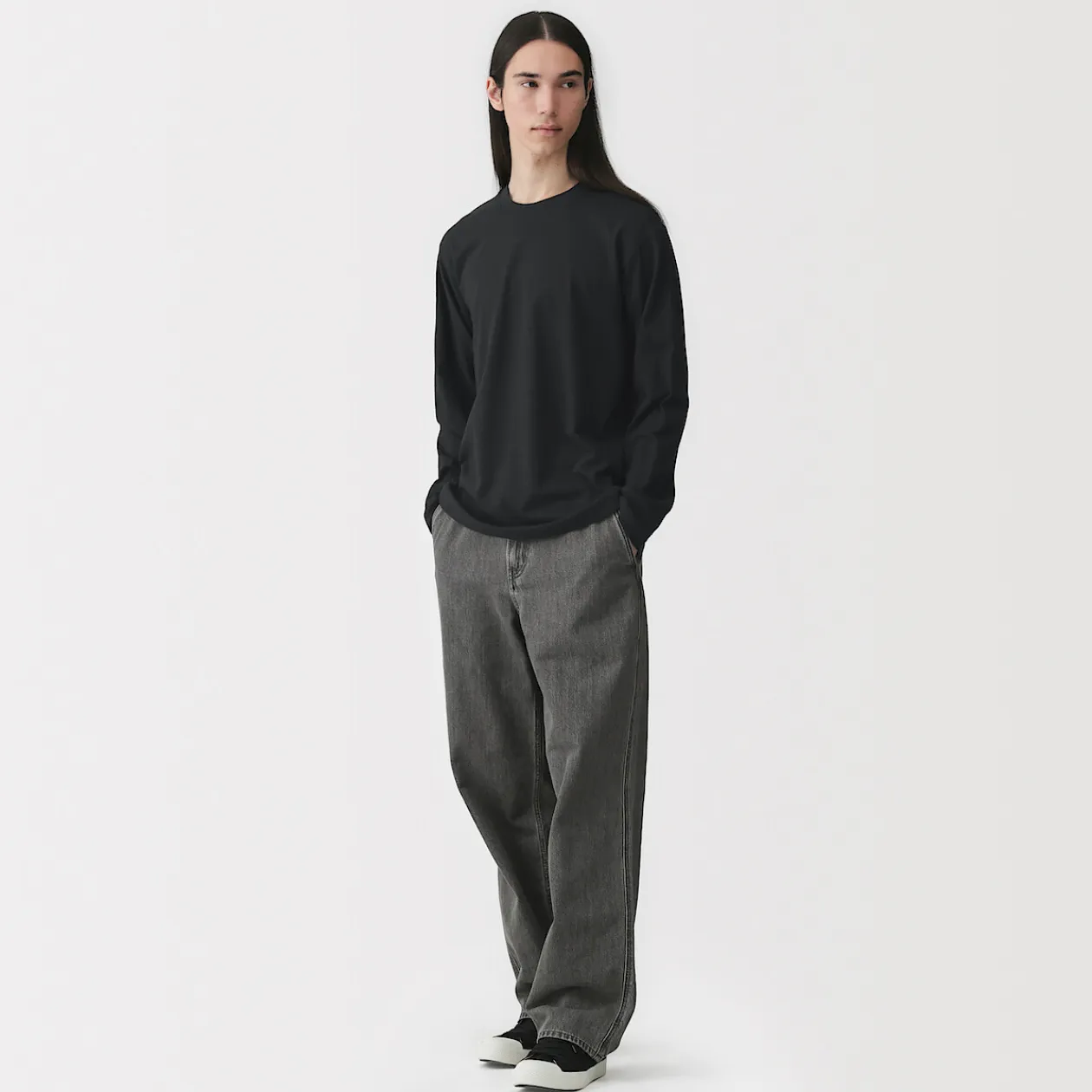 Hauts Et T‐Shirts^Muji T‐shirt en jersey de coton lavé manches longues pour homme