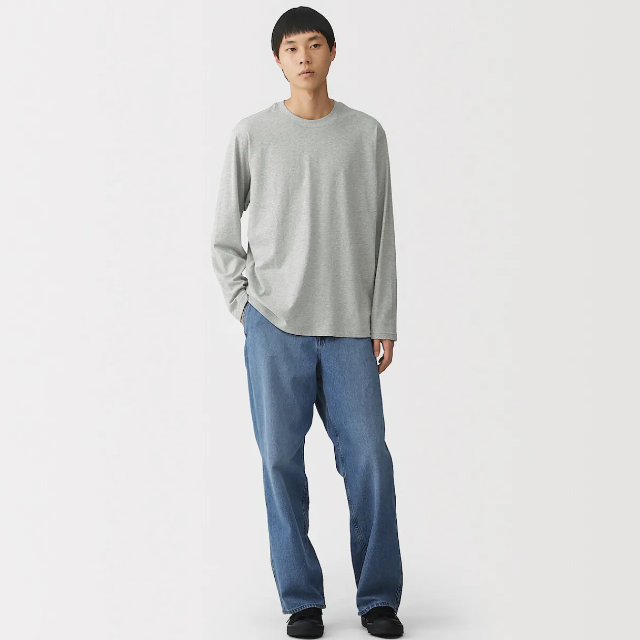 Hauts Et T‐Shirts^Muji T‐shirt en jersey de coton lavé manches longues pour homme