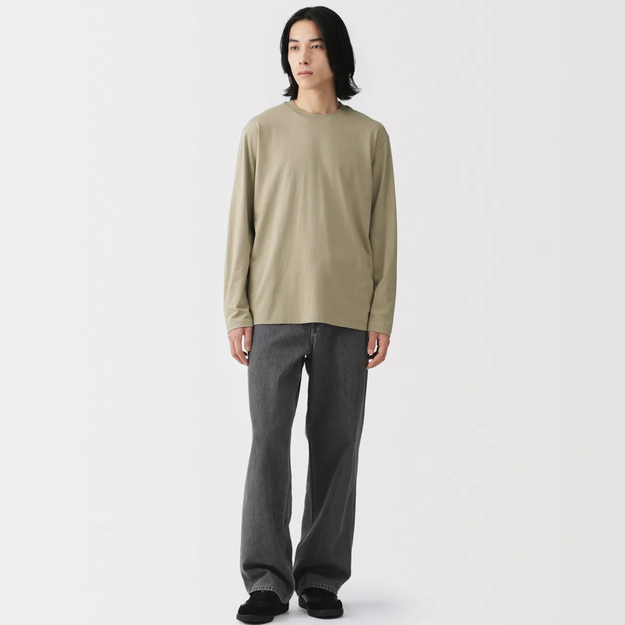 Hauts Et T‐Shirts^Muji T‐shirt en jersey de coton lavé manches longues pour homme