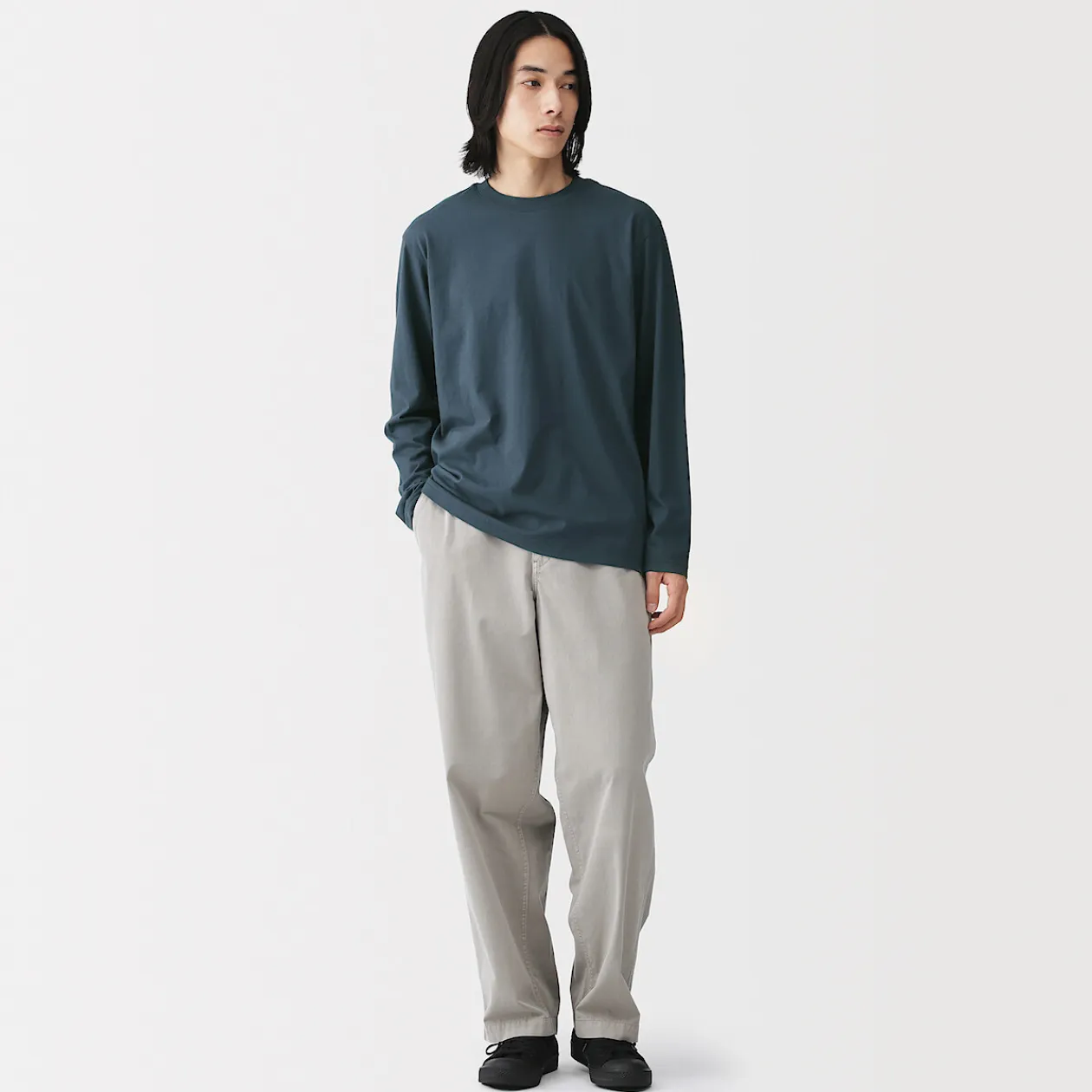 Hauts Et T‐Shirts^Muji T‐shirt en jersey de coton lavé manches longues pour homme