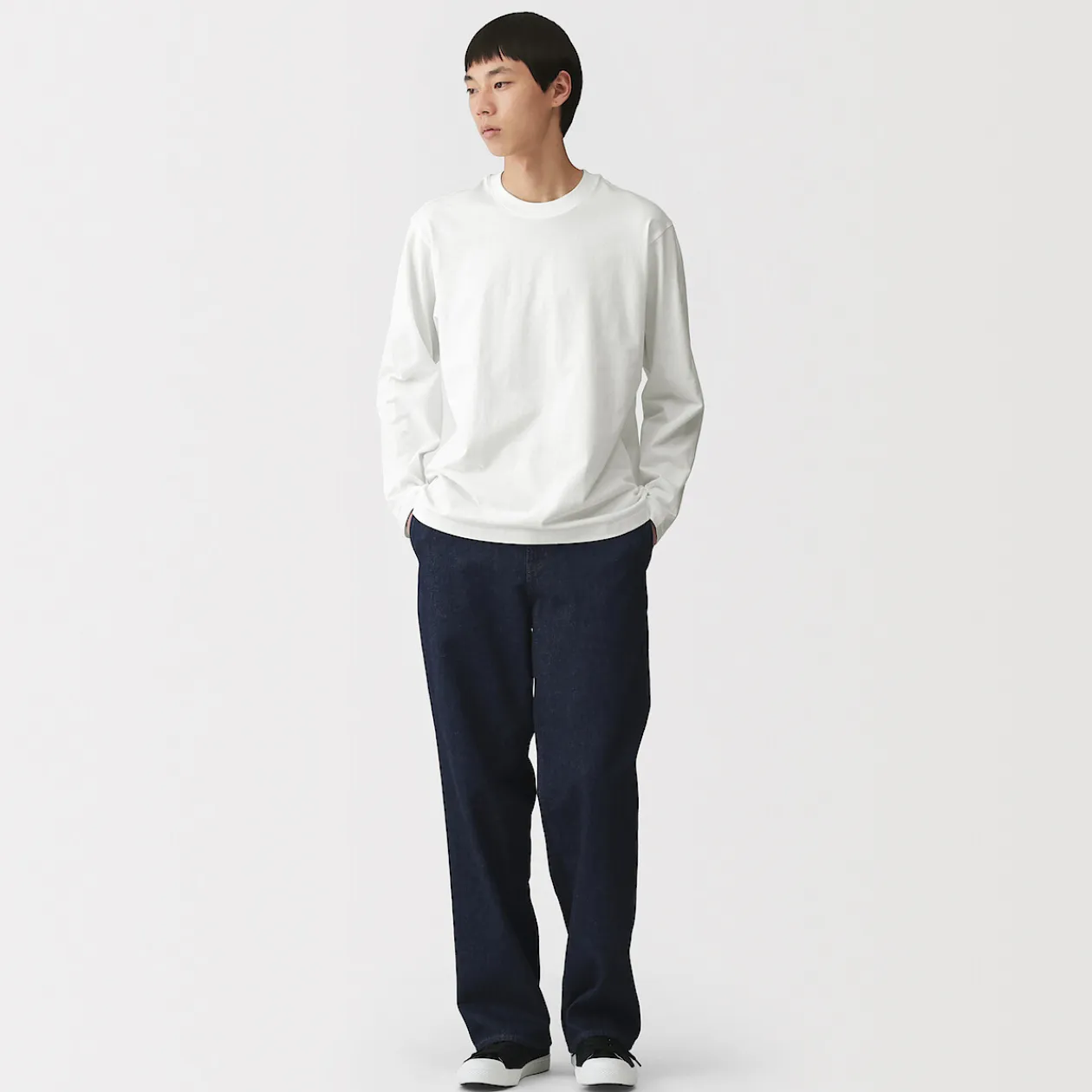 Hauts Et T‐Shirts^Muji T‐shirt en jersey de coton lavé manches longues pour homme