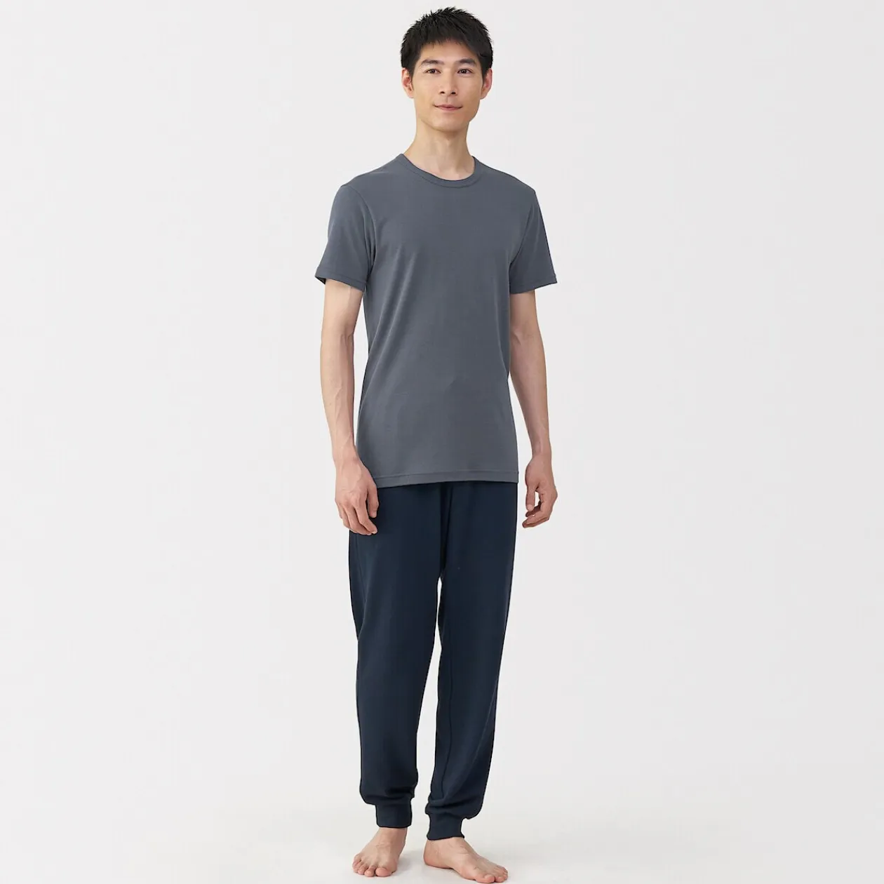 Hauts Et T‐Shirts|Sous‐Vêtements^Muji T‐shirt manches courtes col crew en coton chaud pour homme