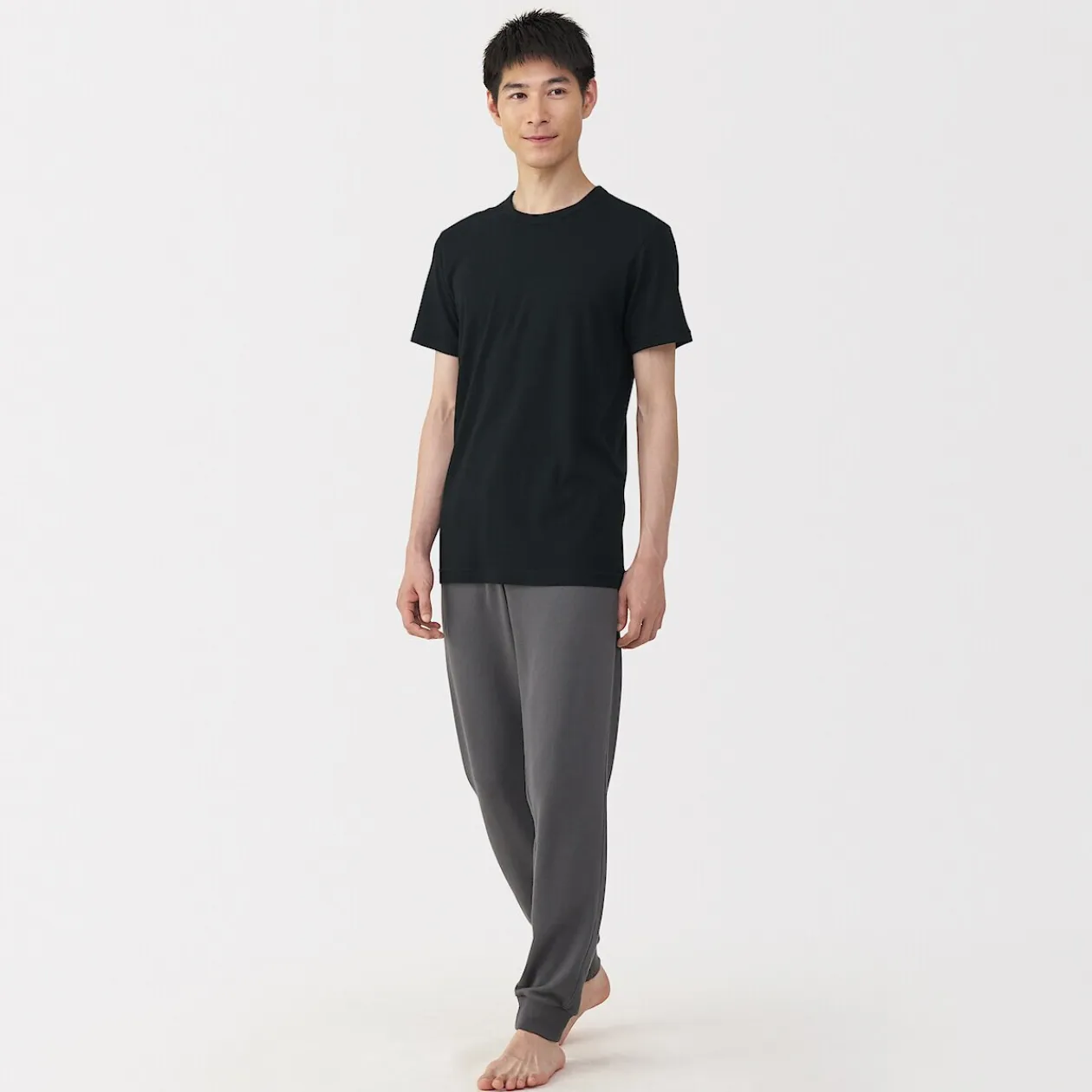 Hauts Et T‐Shirts|Sous‐Vêtements^Muji T‐shirt manches courtes col crew en coton chaud pour homme