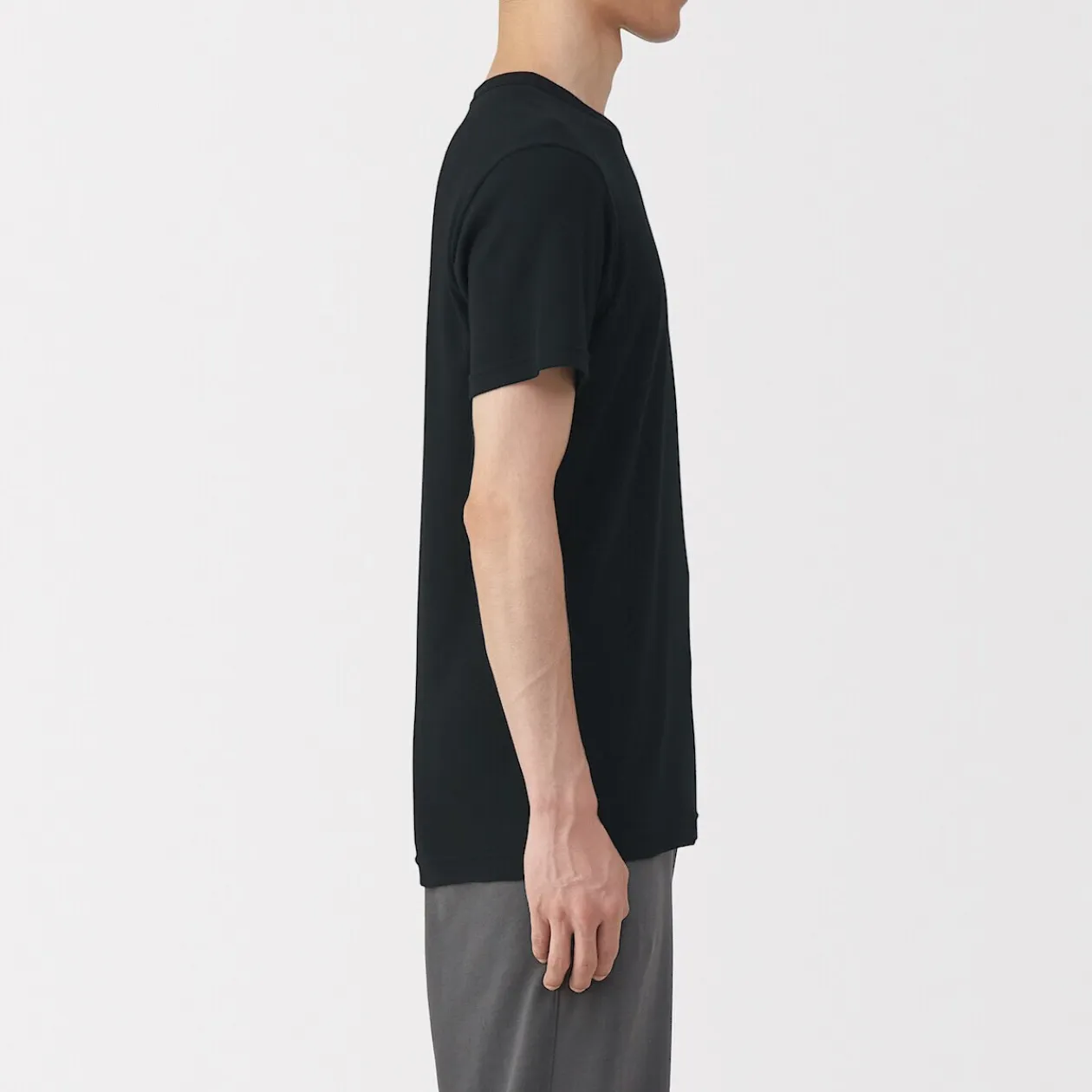 Hauts Et T‐Shirts|Sous‐Vêtements^Muji T‐shirt manches courtes col crew en coton chaud pour homme