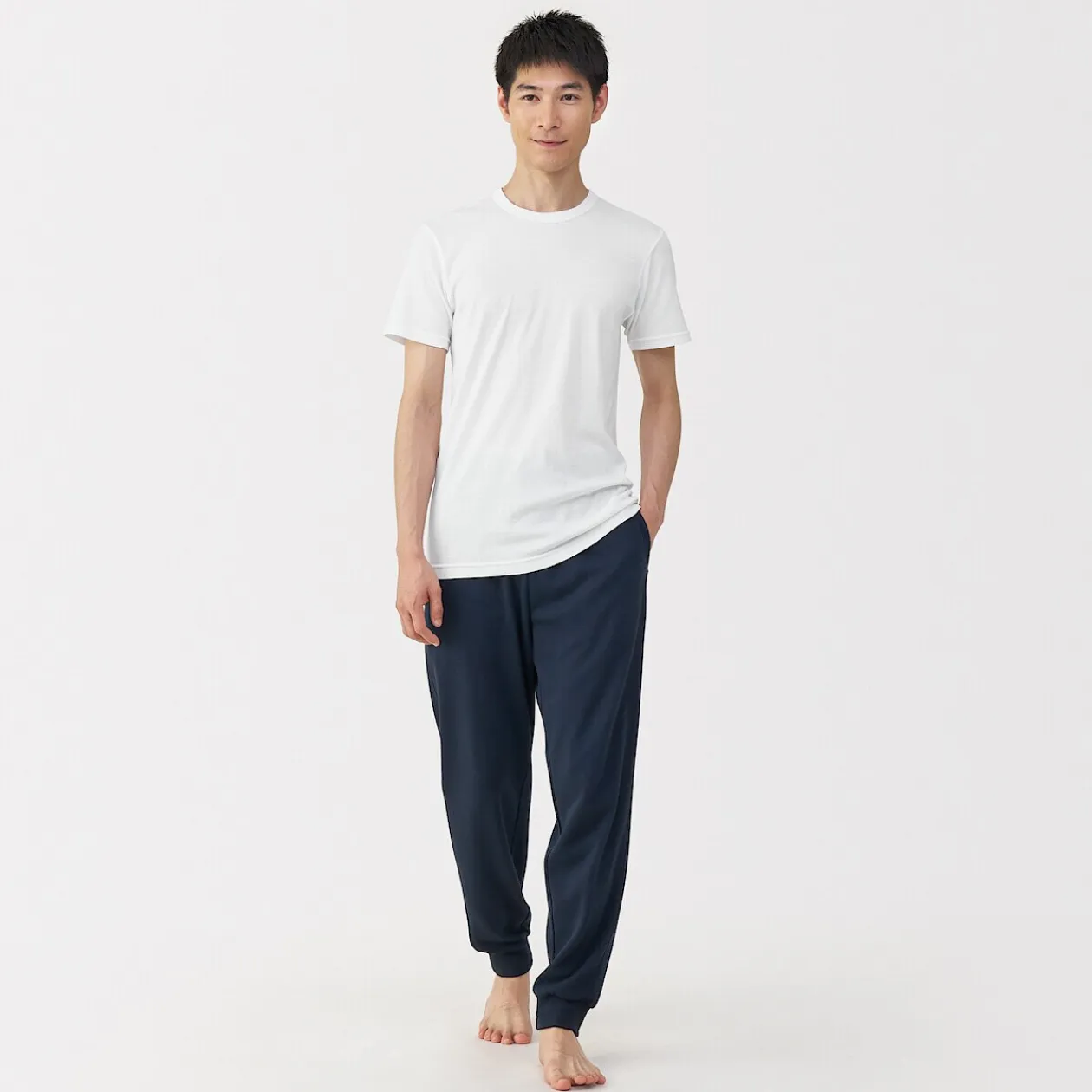 Hauts Et T‐Shirts|Sous‐Vêtements^Muji T‐shirt manches courtes col crew en coton chaud pour homme