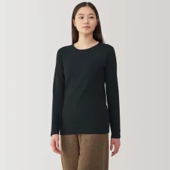 Hauts Et T‐Shirts|Sous‐Vêtements^Muji T‐shirt manches longues col rond en coton et laine chauds pour femme